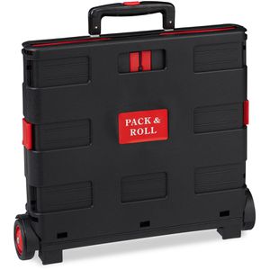 Produktbild für Einkaufstrolley Relaxdays schwarz / rot, klappbar