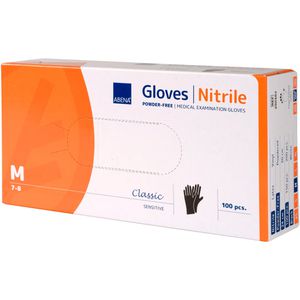 Produktbild für Einmalhandschuhe Abena Classic Sensitiv, schwarz, 100 Stück