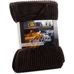 Produktbild für Kuscheldecke Gözze Cord Optik, 40067-72, braun