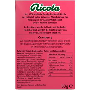 Produktbild für Kräuterbonbons Ricola Cranberry