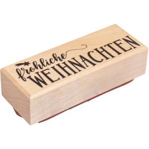 Produktbild für Motivstempel Rayher 29149000 Fröhliche Weihnachten, aus Holz