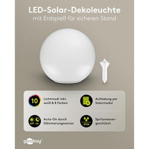 Produktbild für Wegeleuchte Goobay 80203, weiß, mit Solar