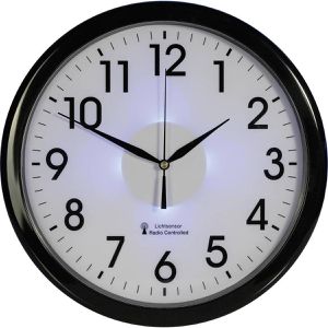 Produktbild für Wanduhr Eurotime 53962 Kunststoff, beleuchtet, analog, Funkuhr