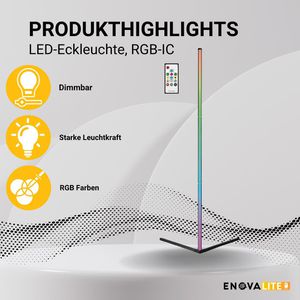Produktbild für Stehlampe Enovalite ELED700160 LED, schwarz, 140 cm