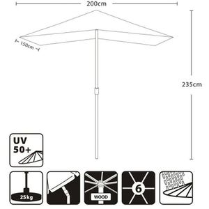 Produktbild für Sonnenschirm Sekey 33321587, rechteckig