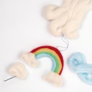 Produktbild für Bastelset Folia 52309 Filzwolle Rainbow