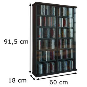 Produktbild für CD-Regal VCM Roma, 50401, schwarz