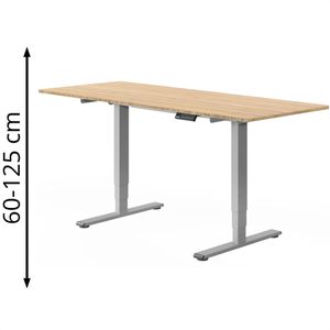 Schreibtisch FlexiSpot E5S, ahorn / grau