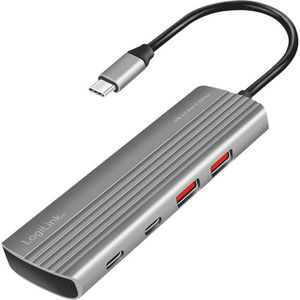 USB-Hub LogiLink Ultra-Slim UA0414, silber