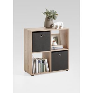 FMD-Möbel Bücherregal Mega 400, 248-400, 33cm, eiche, Böttcher aus x 4 x 71,5 70,1 Fächer Holz, AG –