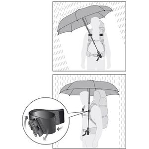 Produktbild für Regenschirm Euroschirm teleScope handsfree, rot, sturmfest