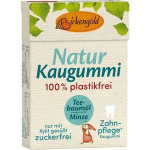 Birkengold Kaugummis Natur Kaugummi Teebaumöl, plastikfrei, 20 Dragees