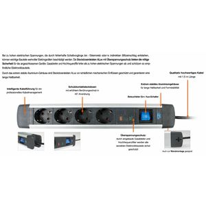 Produktbild für Steckdosenleiste as-Schwabe ALUX 18364, mit 1,5m Kabel