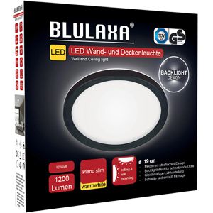 Produktbild für Deckenleuchte Blulaxa Plano slim, schwarz, LED