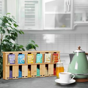 Produktbild für Teebox Relaxdays 10048538, für Teebeutel, natur, aus Bambus