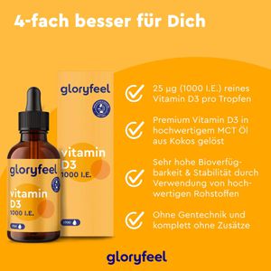 Produktbild für Vitamin-D gloryfeel 50 ml, für 1700 Tropfen