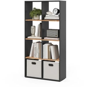 Produktbild für Bücherregal Vicco Scutum, anthrazit / eiche