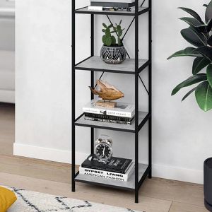 Produktbild für Bücherregal Vicco Fyrk, schwarz / beton grau