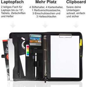 Produktbild für Schreibmappe Vebon Berlin, schwarz, Kunstleder