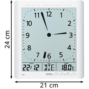 Produktbild für Wanduhr AMS 5896, Kunststoff, digital, Funkuhr