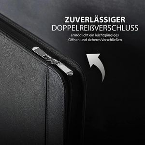 Produktbild für Schreibmappe Vebon Rom, schwarz, Kunstleder