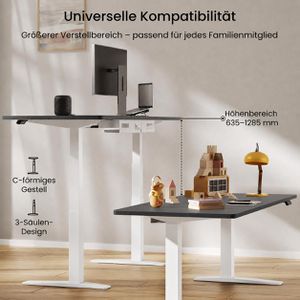 Produktbild für Schreibtisch FlexiSpot E7W-Pro 2026, schwarz / weiß