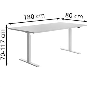 Produktbild für Schreibtisch Topstar E-Table, lichtgrau / weiß