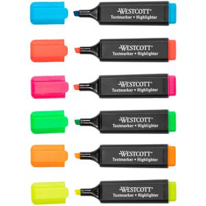 Textmarker Westcott E-744251 00, 6 Stück