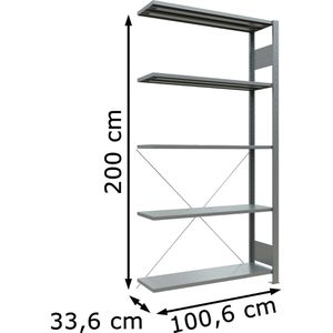 Produktbild für Anbauregal Schulte 12735, 5 Metallböden