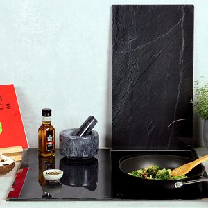 Produktbild für Herdabdeckplatte Kesper Schieferoptik, aus Sicherheitsglas