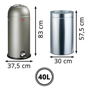 Produktbild für Mülleimer Wesco Kickmaster Maxi, neusilber