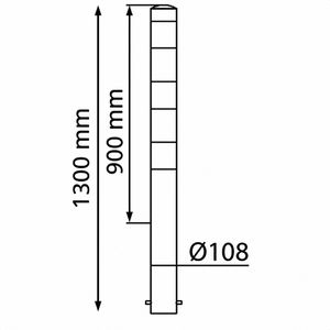 Produktbild für Absperrpfosten Schake 493B+2, 2 Ösen, rot/weiß, aus Metall