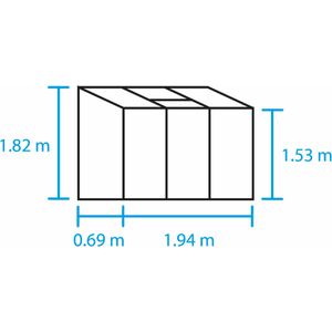 Produktbild für Gewächshaus Halls Altan 3 silber, 1,33 m² Fläche
