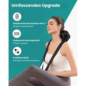 Produktbild für Nackenmassagegerät Nekteck Mini 6D Shiatsu, schwarz, mit Akku