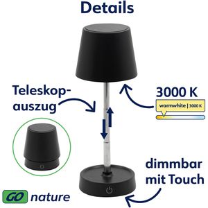 Produktbild für Tischlampe Müller-Licht Loki, schwarz mit LED
