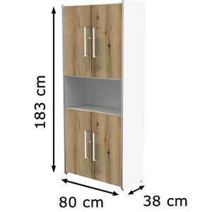 Produktbild für Kombischrank Kerkmann Move 3, asteiche / weiß