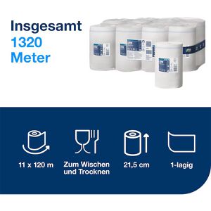 Produktbild für Putztuchrolle Tork Advanced Mini, 100130, M1, Zellstoff, weiß