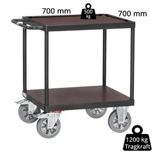 Produktbild für Tischwagen Fetra 12497-7016 Grey Edition, aus Metall &amp; Holz