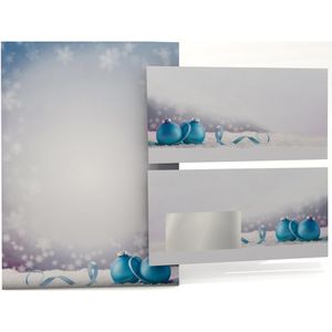Produktbild für Weihnachtsbriefpapier Böttcher-AG Kugeln im Schnee