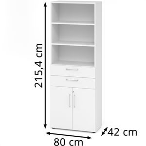 Produktbild für Kombischrank Hammerbacher Serie 9 Advanced, weiß