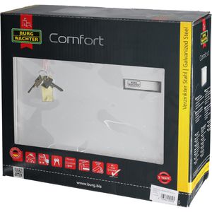 Produktbild für Briefkasten Burg-Wächter Comfort 913 W, weiß, aus Stahl