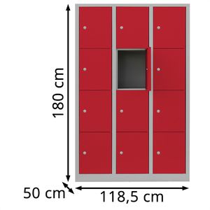 Produktbild für Schließfachschrank Lüllmann 523434, rot