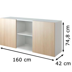 Produktbild für Sideboard Hammerbacher 1780, aus Holz, eiche / weiß