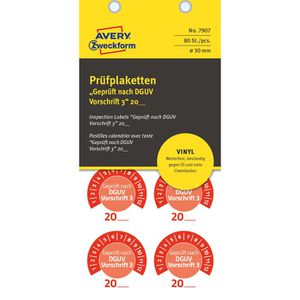 Produktbild für Prüfplaketten Zweckform 7907 Geprüft nach DGUV Vo3