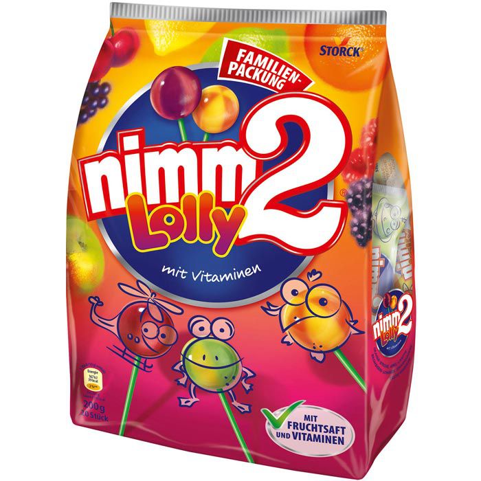 Nimm2 Lutscher Lolly FamilienPackung, mit Vitaminen, 20 Stück