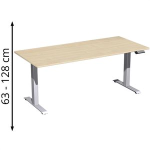 Schreibtisch Geramöbel Elevate Plus, ahorn / silber