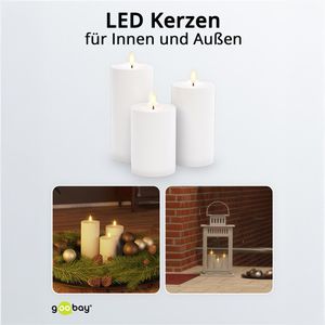 Produktbild für LED-Kerze Goobay 64786, outdoor, weiß