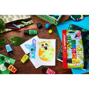Produktbild für Textmarker Stabilo Boss MINI Animal Vibes, 5 Stück