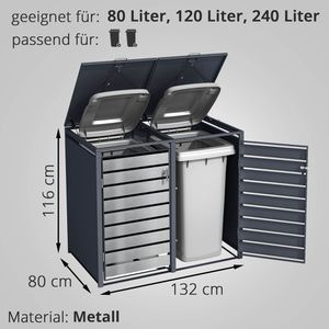 Produktbild für Mülltonnenbox Phoenix GB2213ASK, Metall