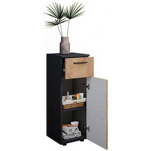 Produktbild für Badschrank Vicco Irma, mit 4 Füßen, eiche / anthrazit